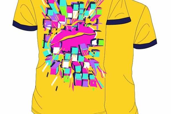 色彩涂鸦几何图案印花矢量图服装裁片T恤烫图印花花型素材