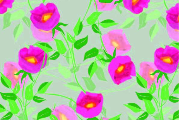 紫色植物花朵印花矢量图服装纺织数码印花花型素材