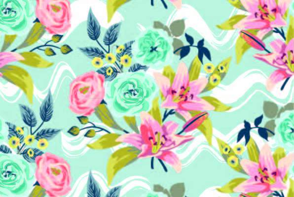 植物花卉杜鹃花印花矢量图服装纺织数码印花花型素材