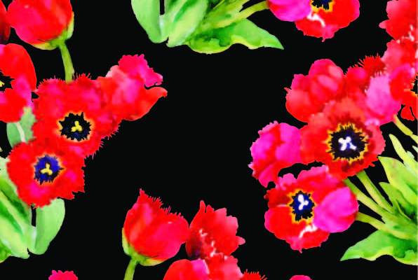 水彩花卉印花矢量图服装纺织数码印花花型素材