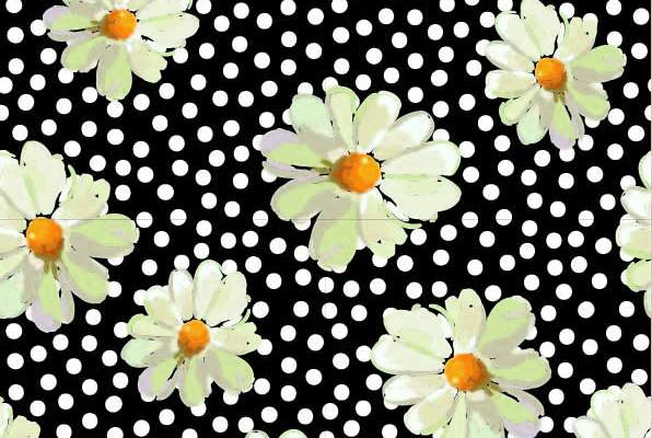 几何圆点拼接小邹菊印花矢量图服装纺织数码印花花型素材