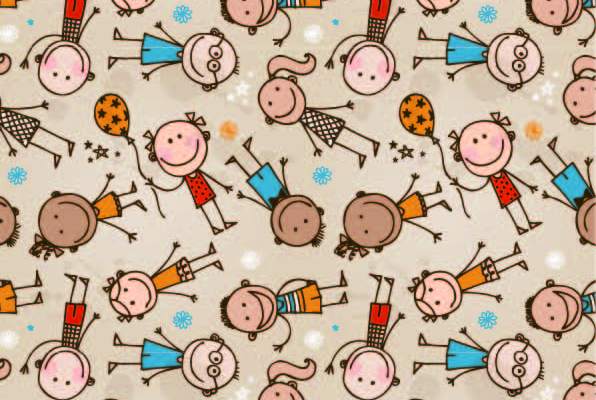 卡通人物气球印花矢量图服装纺织数码印花花型素材