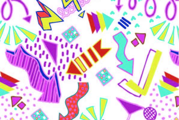 几何图案爱心闪电印花矢量图服装纺织数码印花花型素材