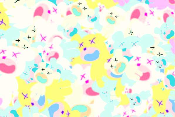 几何多彩卡通熊印花矢量图服装纺织数码印花花型素材