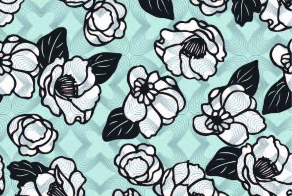 几何线条植物牡丹花卉印花矢量图服装纺织数码印花花型素材