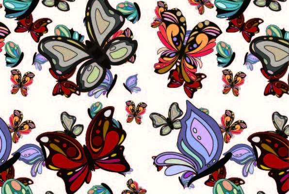 几何花纹昆虫蝴蝶印花矢量图服装纺织数码印花花型素材