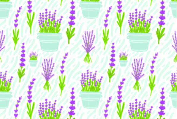 紫色植物花朵印花矢量图服装纺织数码印花花型素材