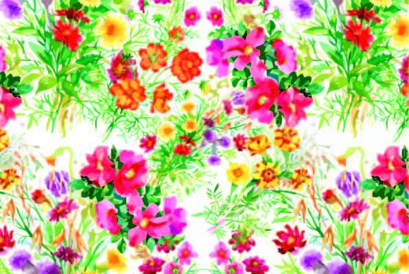 水彩植物小碎花印花矢量图服装纺织数码印花花型素材