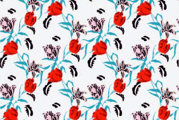 植物花纹玫瑰花印花矢量图服装纺织数码印花花型素材