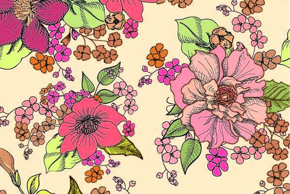 植物牡丹花印花矢量图服装纺织数码印花花型素材