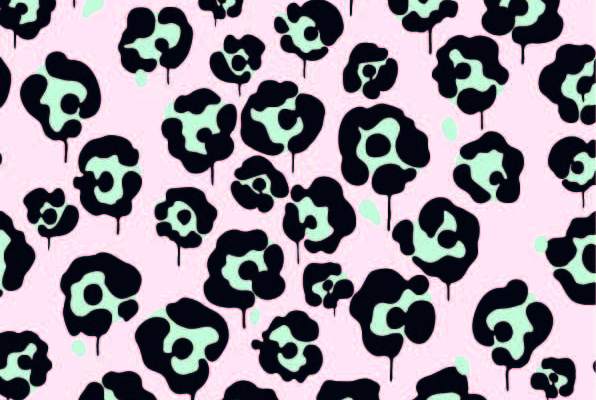 几何花纹拼接豹纹印花矢量图服装纺织数码印花花型素材