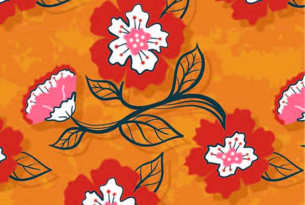 植物花朵拼接印花矢量图服装纺织数码印花花型素材