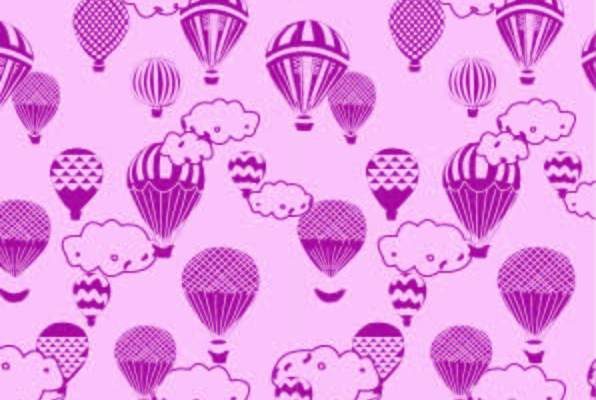 云朵热气球印花矢量图服装纺织数码印花花型素材