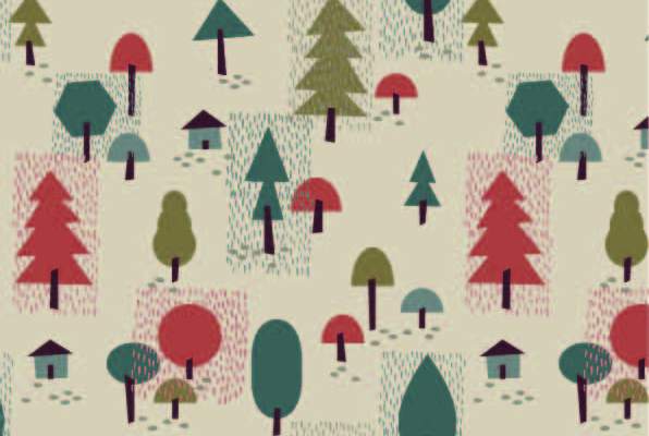 卡通植物图案印花矢量图服装纺织数码印花花型素材