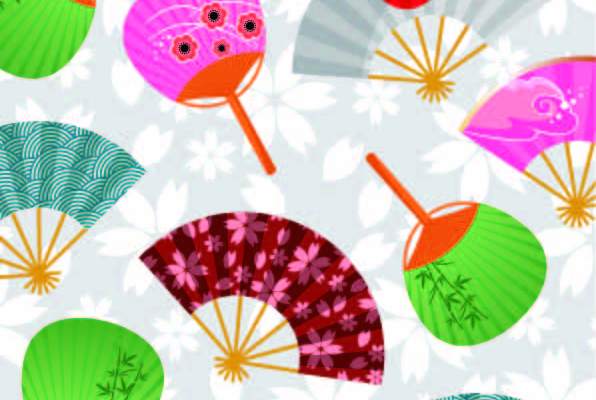 几何花纹扇子印花矢量图服装纺织数码印花花型素材