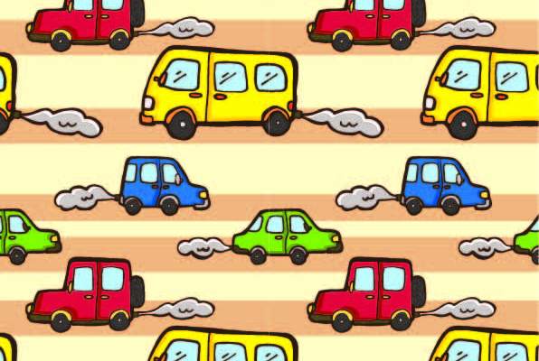 卡通汽车巴士印花矢量图服装纺织数码印花花型素材