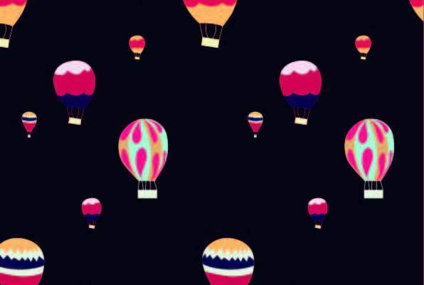 卡通热气球印花矢量图服装纺织数码印花花型素材