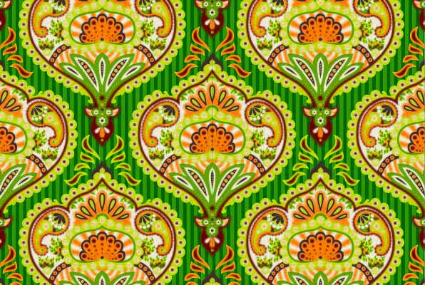 复古几何花纹腰果服装纺织数码印花花型素材