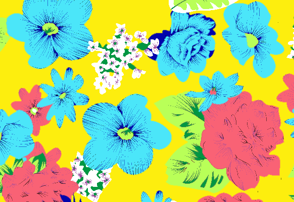 植物花卉牡丹花拼接印花矢量图服装纺织水印数码印花金昌花型素材