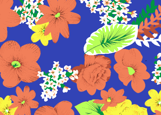 植物花卉牡丹花拼接印花矢量图服装纺织水印数码印花金昌花型素材