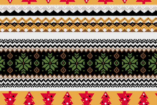 几何图案圣诞树印花矢量图服装纺织水印数码印花金昌花型素材