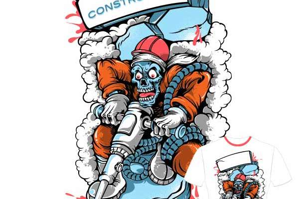 卡通僵尸图案印花矢量图服装裁片T恤烫图印花花型素材