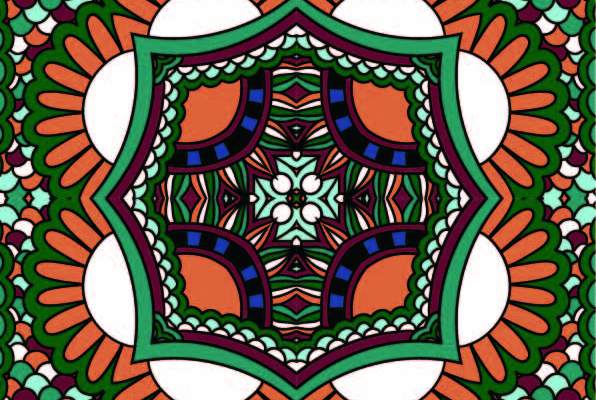 色彩复古花纹印花矢量图服装纺织数码印花花型素材