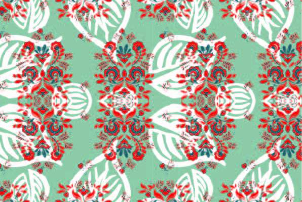 几何花纹植物叶子印花矢量图服装纺织数码印花花型素材