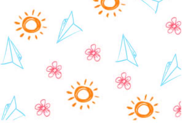 小飞机植物花朵印花矢量图服装纺织数码印花花型素材