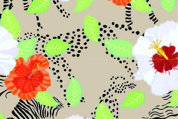 植物花卉动物斑马印花矢量图服装纺织数码印花花型素材