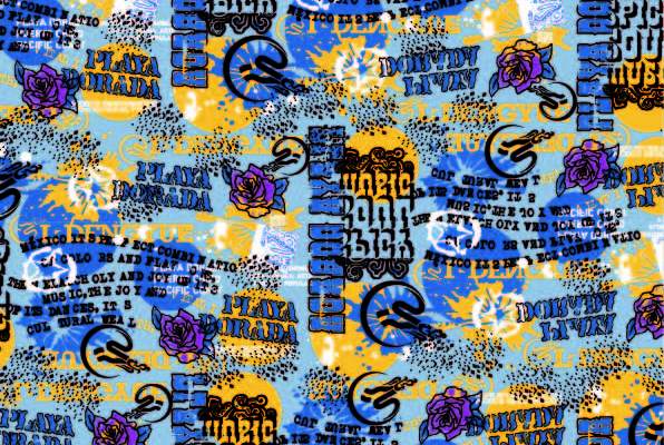 色彩涂鸦花朵字母印花矢量图服装纺织数码印花花型素材