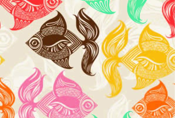 几何图案线条拼接动物鱼印花矢量图服装纺织数码印花花型素材
