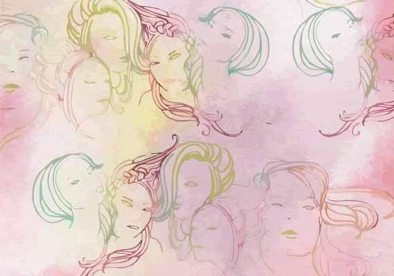 色彩拼接人物印花矢量图服装纺织数码印花花型素材