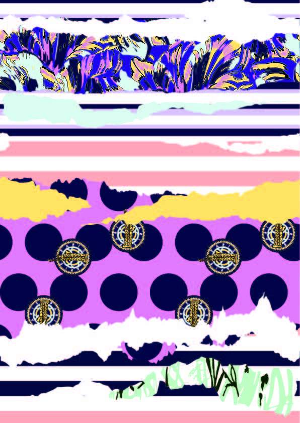 几何图案圆形印花矢量图服装纺织数码印花花型素材