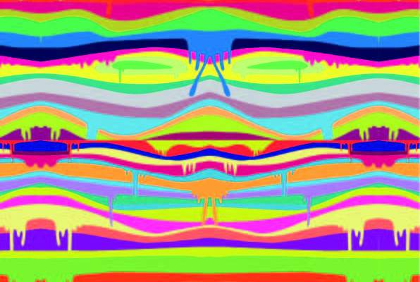 色彩涂鸦波浪线条印花矢量图服装纺织数码印花花型素材