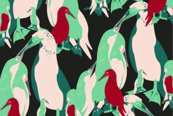 动物鸟类企鹅印花矢量图服装纺织数码印花花型素材