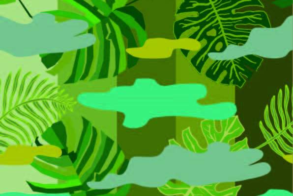 植物叶子图案印花矢量图服装纺织数码印花花型素材