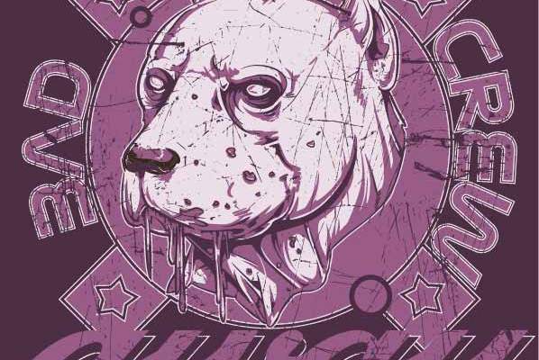 动物字母印花矢量图服装裁片T恤烫图印花花型素材