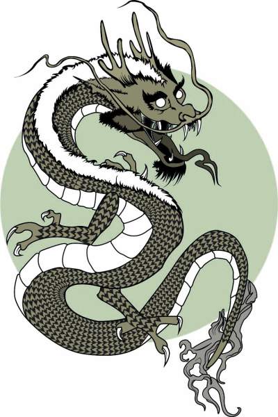 几何花纹动物龙印花矢量图服装裁片t恤烫图印花花型素材