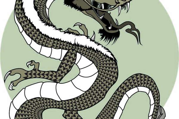 几何花纹动物龙印花矢量图服装裁片T恤烫图印花花型素材