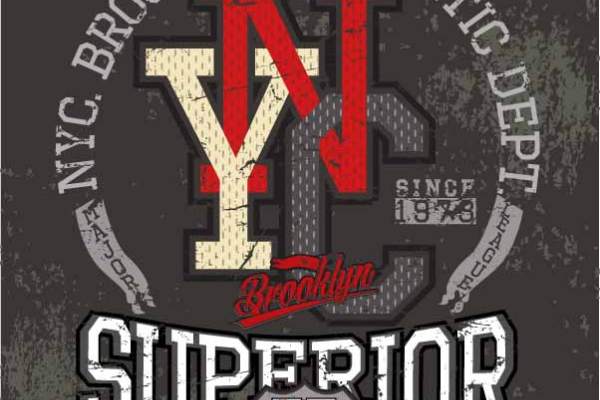 字母数字涂鸦印花矢量图服装裁片T恤烫图印花花型素材