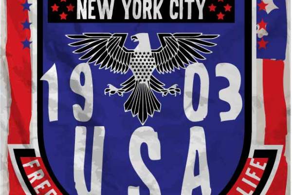 几何条纹星条旗字母印花矢量图服装裁片T恤烫图印花花型素材