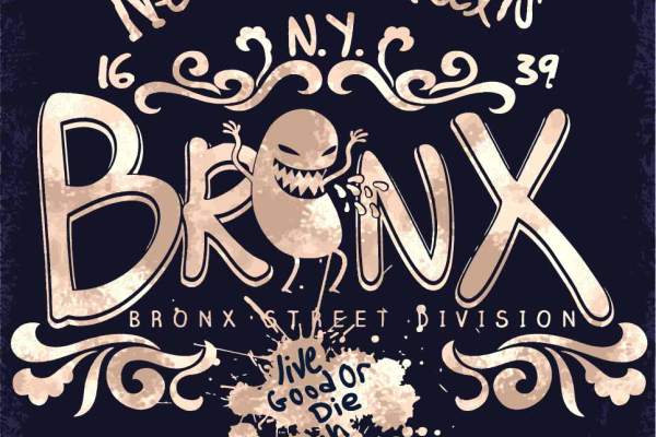 字母涂鸦印花矢量图服装裁片T恤烫图印花花型素材