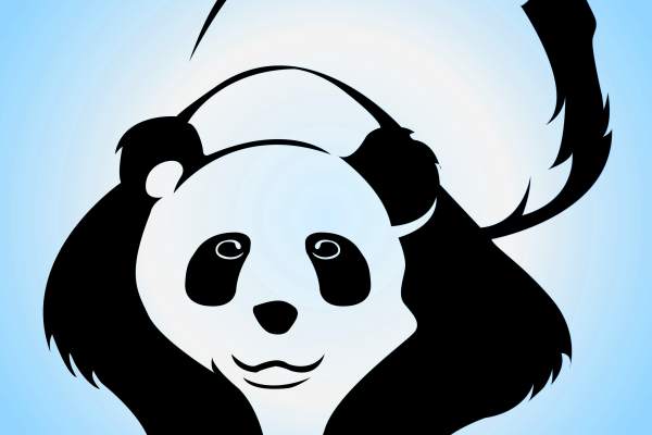 动物熊猫印花矢量图服装裁片T恤烫图印花花型素材