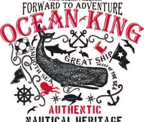 动物抹香鲸鲨鱼字母印花矢量图服装裁片T恤烫图印花花型素材