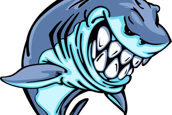 动物鲨鱼印花矢量图服装裁片T恤烫图印花花型素材