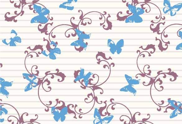 几何花纹蝴蝶线条印花矢量图服装纺织数码印花花型素材