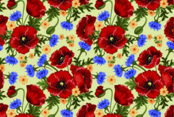 植物花朵拼接印花矢量图服装纺织数码印花花型素材