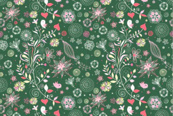 卡通植物花纹印花矢量图服装纺织数码印花花型素材