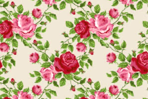 植物花纹玫瑰花牡丹花印花矢量图服装纺织数码印花花型素材